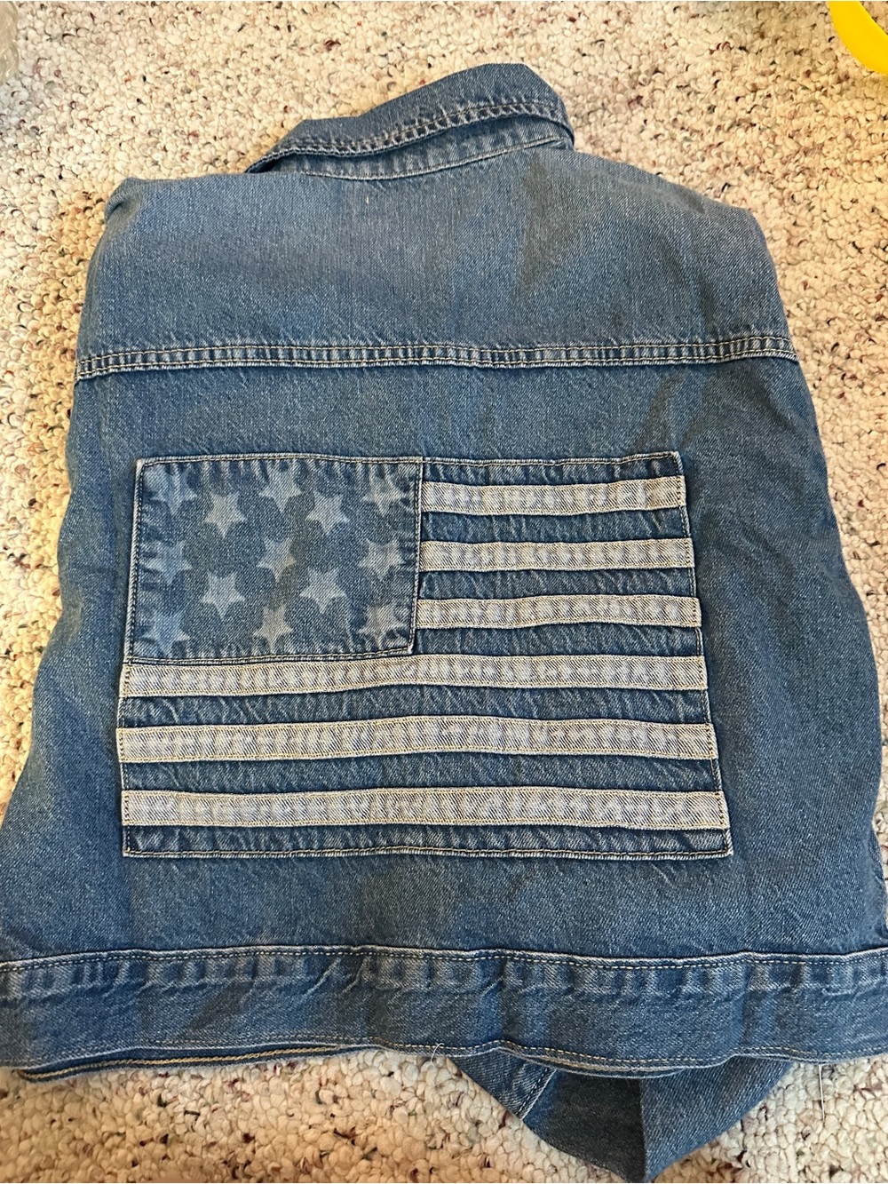 Old Navy cropped American flag jean jacket kids